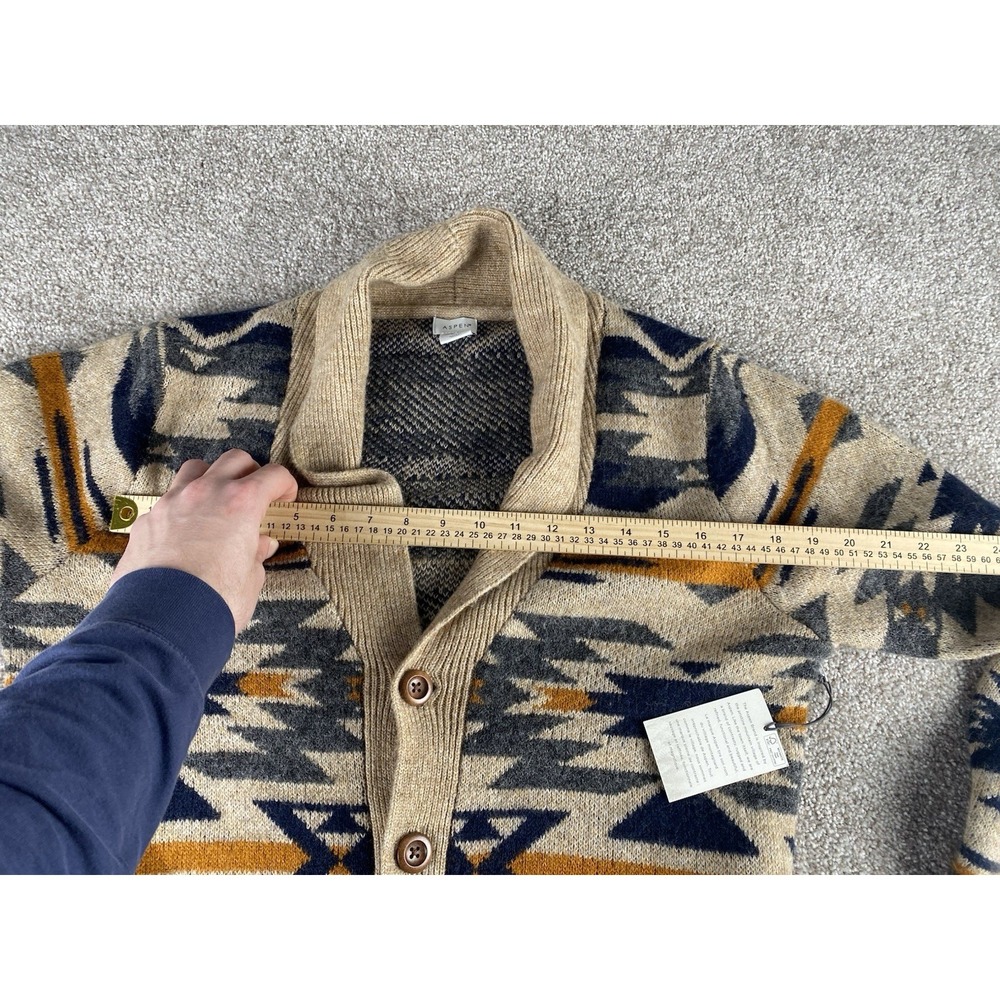 Aspen Collection Acrylic/Wool Aztec Button Up Jacket Cost Mens Small Preppy Dad - Picture 8 of 11